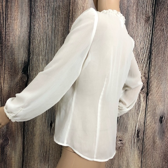 Ann Taylor Loft White Ruffle Shirt - Picture 8 of 14